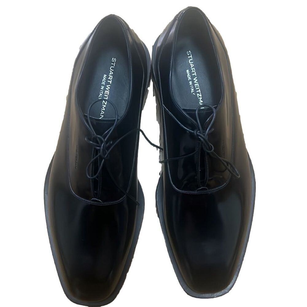 STUART WEITZMAN ROYCE BRUSHED CALFSKIN OXFORD‎ BLACK NWOT LOAFERS SIZE 9M